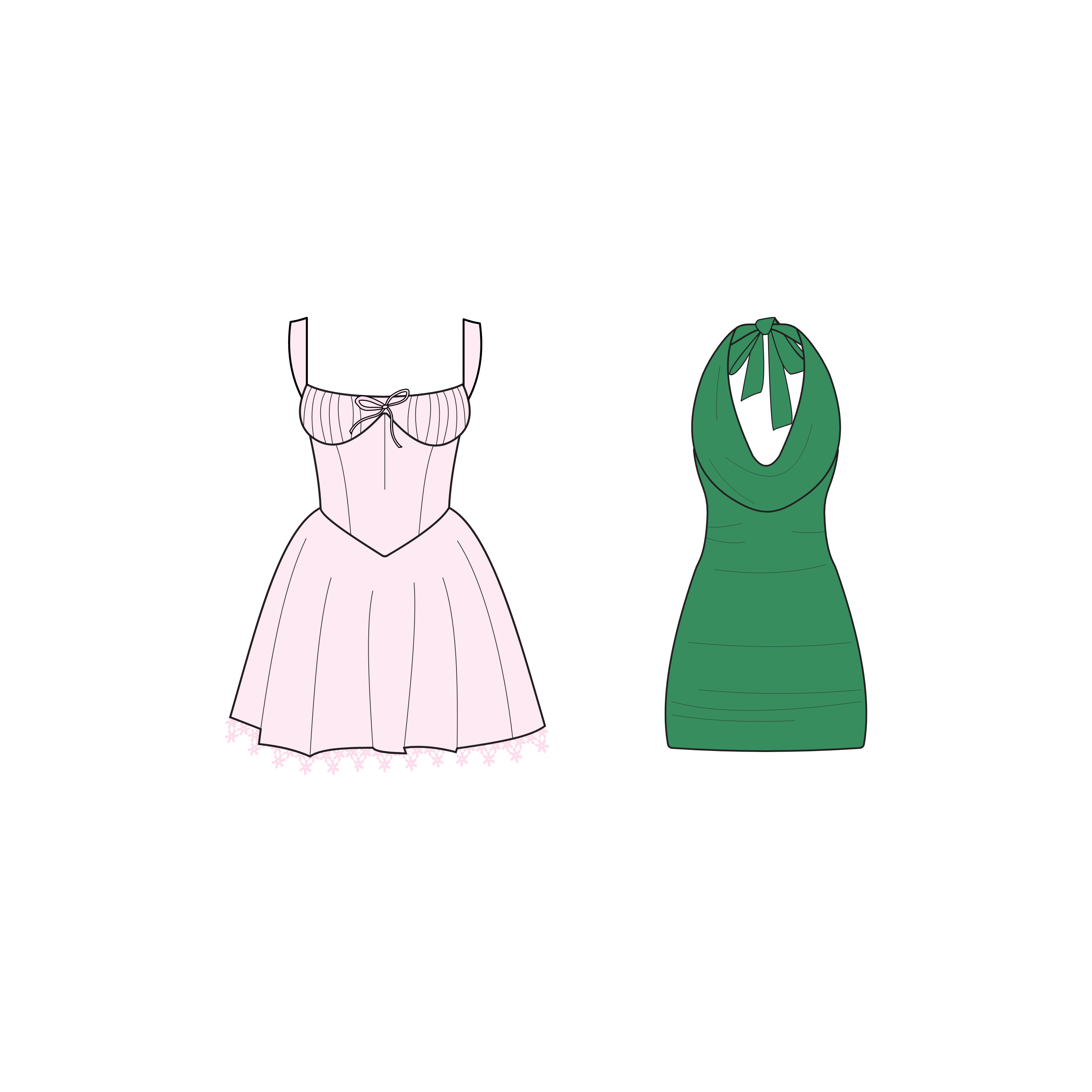 Two dresses from the That Girl V2 Mockup Pack