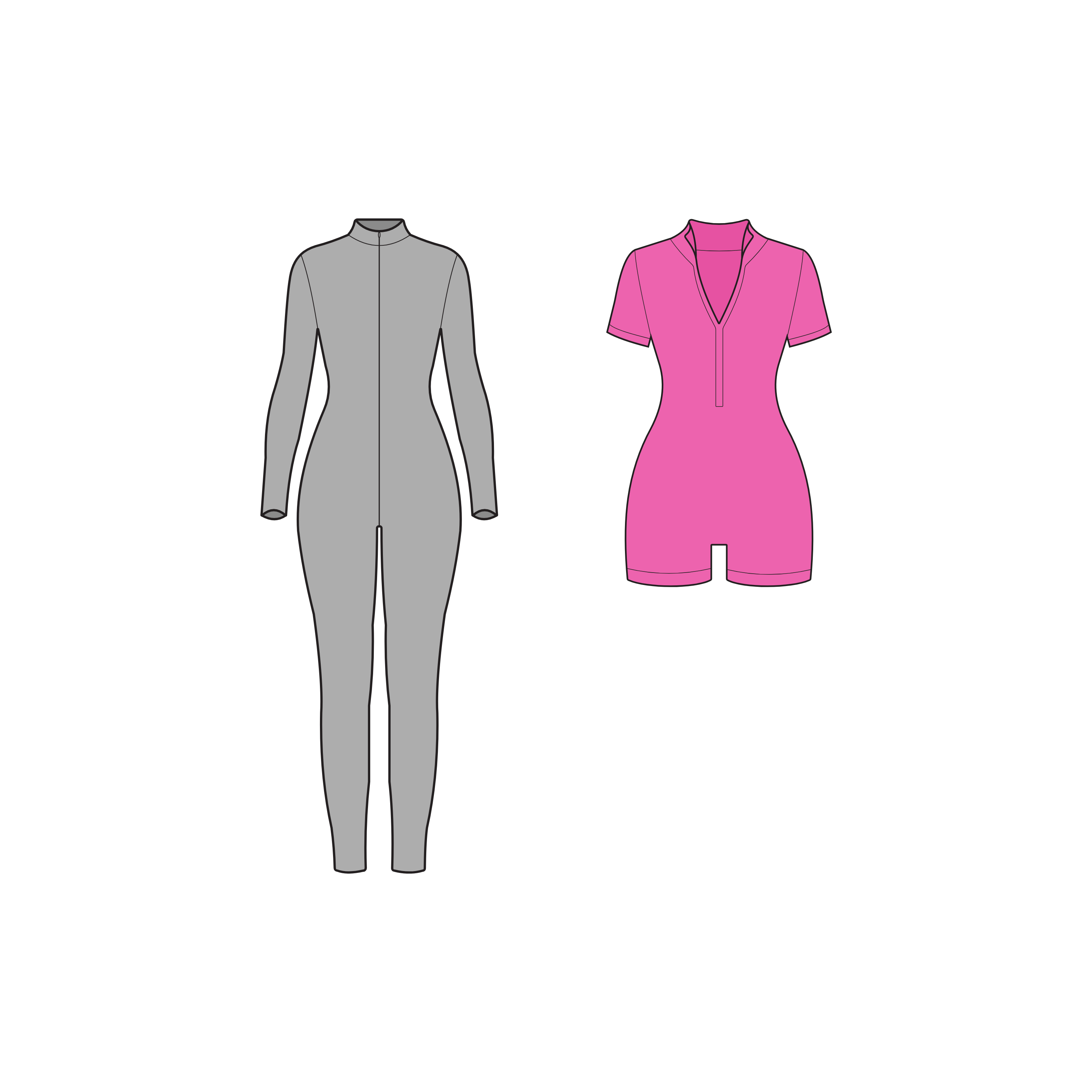 A jumpsuit and a romper from the That Girl V2 Mockup Pack