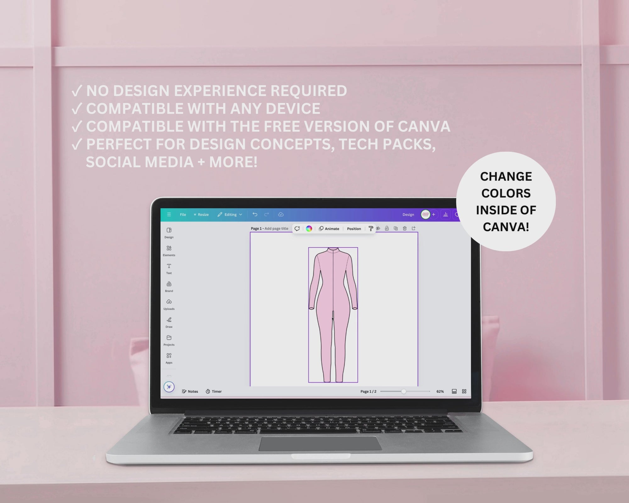A short video showing the ability to change colors of a mockup in Canva