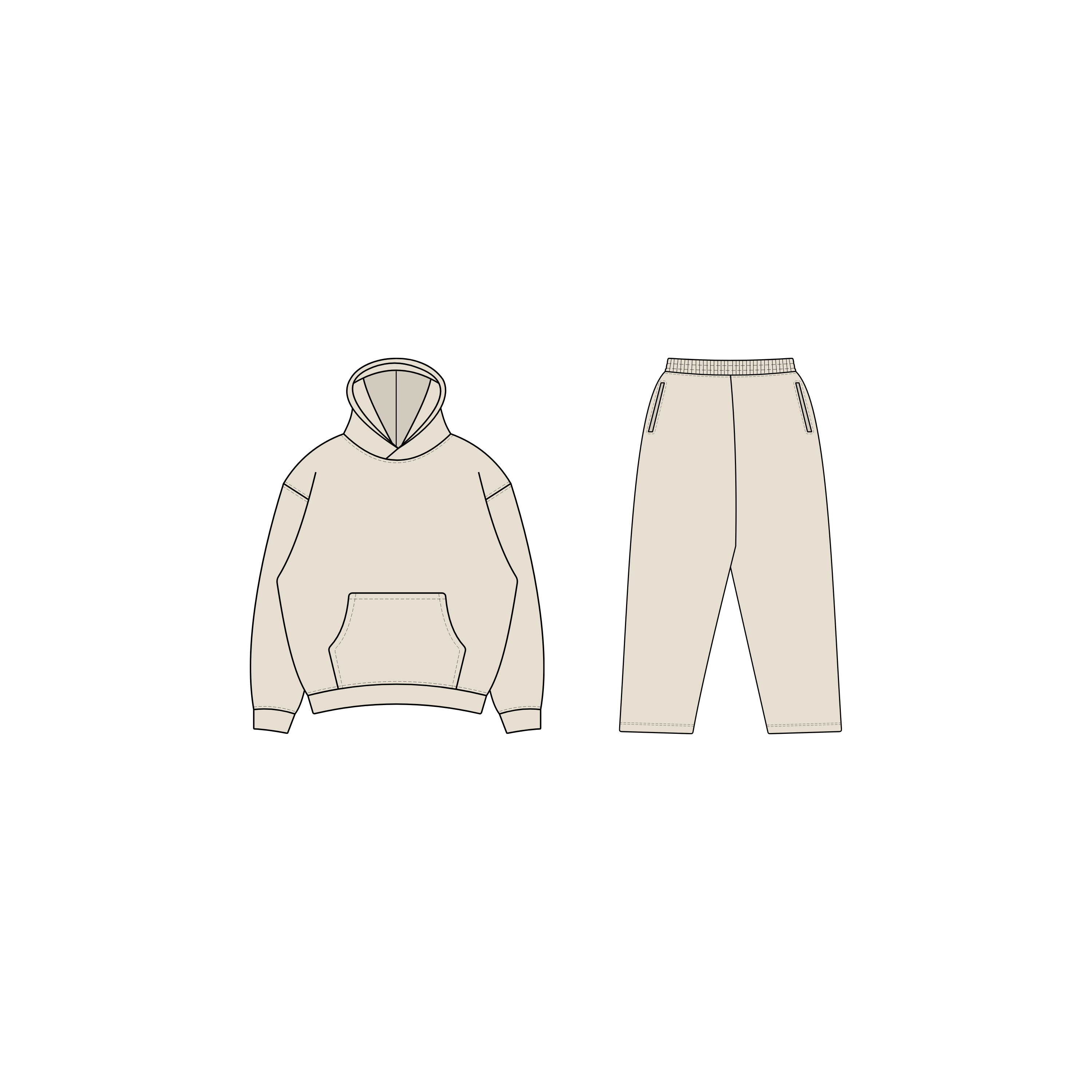 A tan sweatsuit from the Gym Bro Mockup Pack